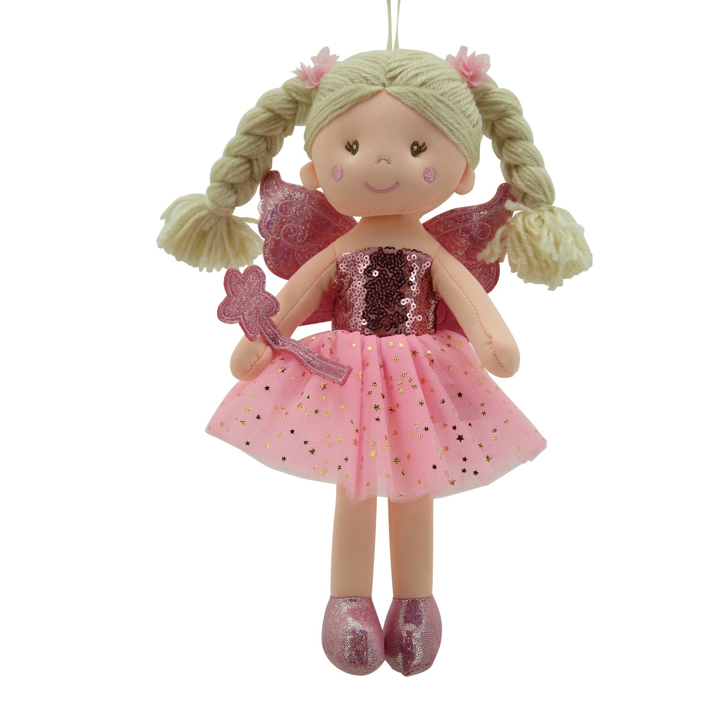 Stoffpuppe Fee 30 cm pink – weiche Kinderpuppe