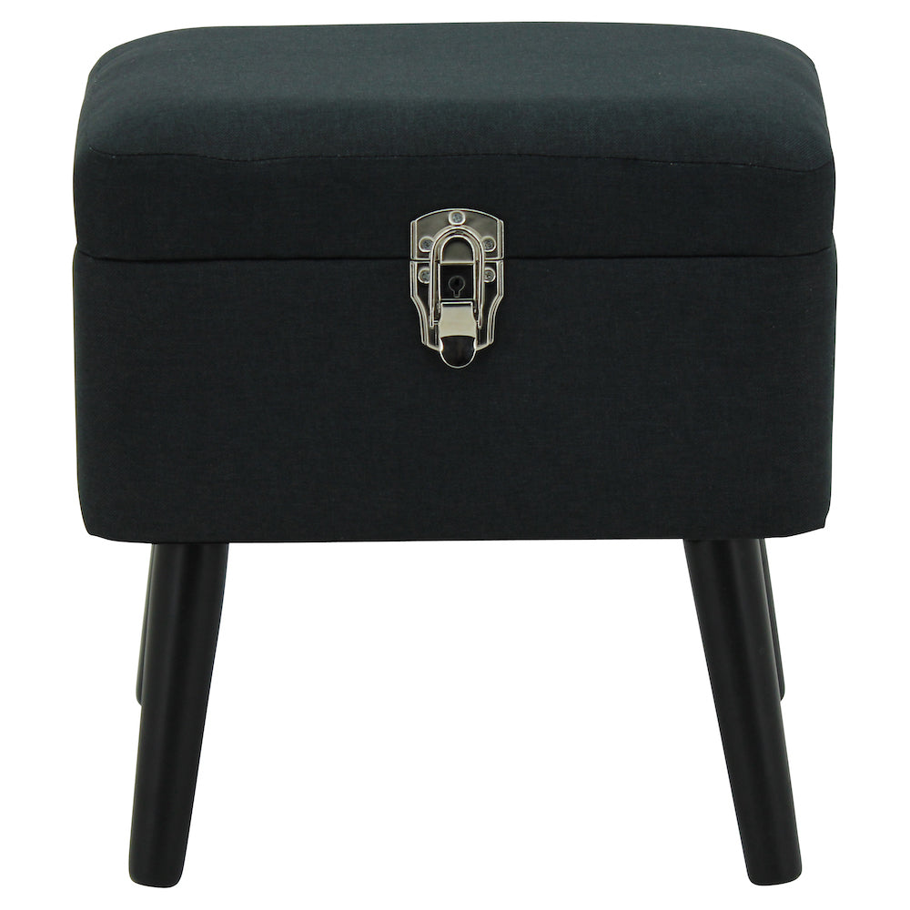 Sweety Toys 12039 Hocker Truhe schwarz im Kofferdesign mit Staufach