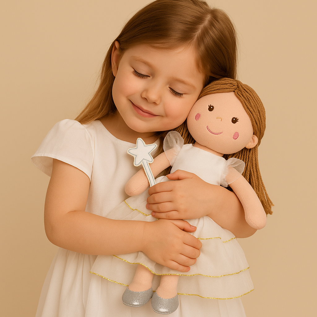 Sweety Toys 13326 Stoffpuppe Softpuppe Ballerina Fee 40 cm in weiß