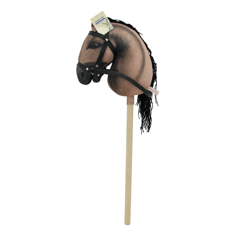 Haasenstrauch Sweety Toys Hobbyhorse-2er Set Steckenpferd in dunkelbraun geeignet für Hobbyhorsing & Transportbeutel