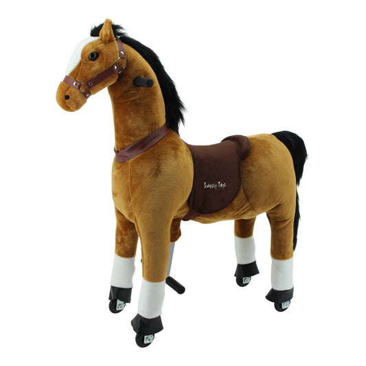 Sweety Toys 7363 BROWNIE horse riding animal on wheels for 4 to 9 years -RIDING ANIMAL