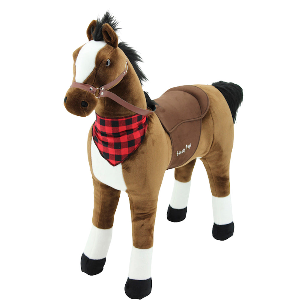 Sweety Toys 7523 Stehpferd PRINCESS XXL GIGANT 110cm Riesenpferd robustes, stabiles Reitpferd mit Stahlunterbau