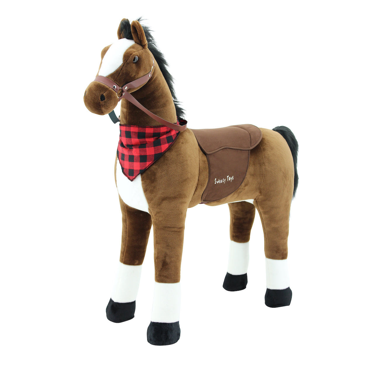 Sweety Toys 7523 Stehpferd PRINCESS XXL GIGANT 110cm Riesenpferd robustes, stabiles Reitpferd mit Stahlunterbau