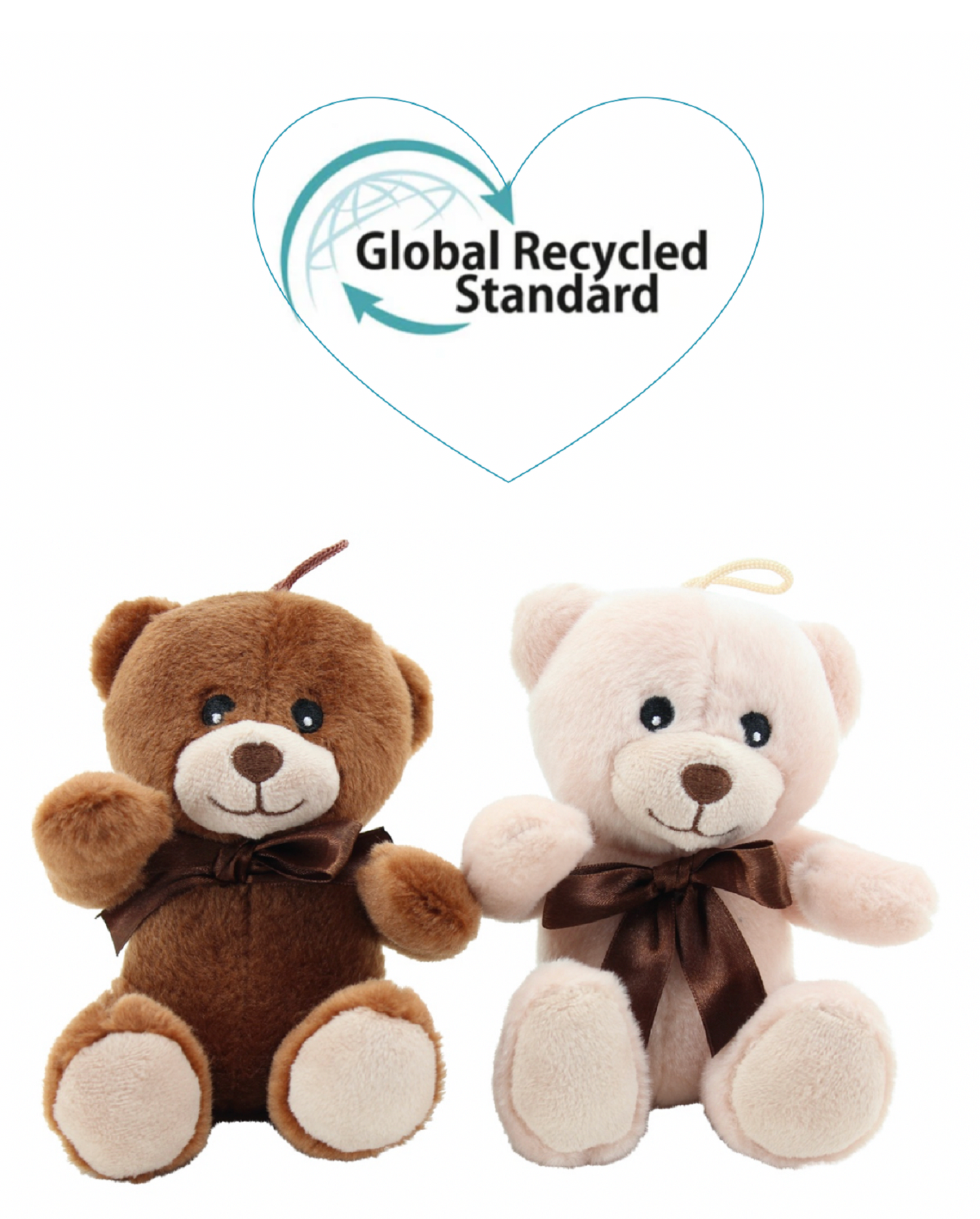 Sweety Toys 14729 Teddybär 2er Set aus recyceltem Material- Plüschtiere zum Kuscheln aus recycelten Plastikflaschen