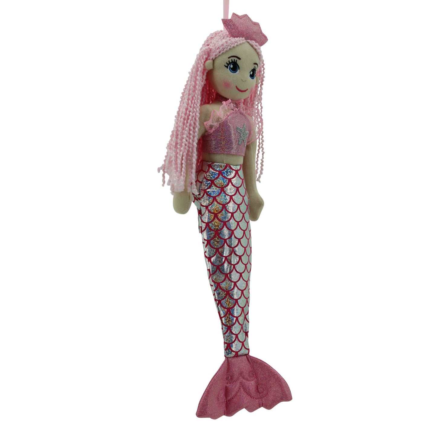 Sweety Toys 13364 knuffelpop softpop zeemeermin knuffel prinses 45 cm roze