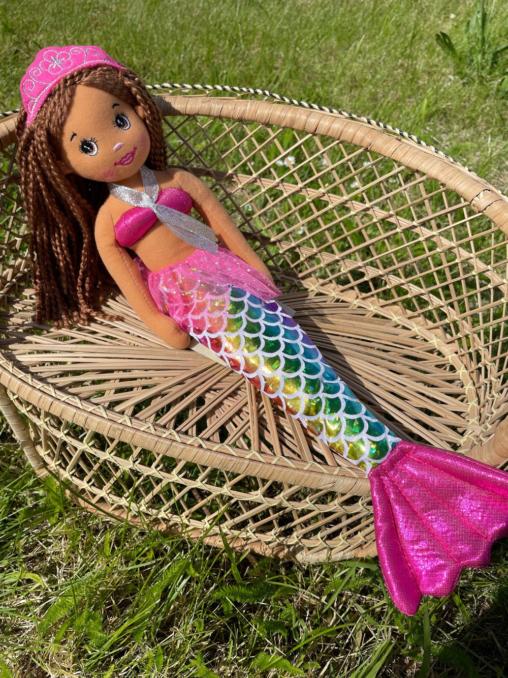 Sweety Toys 11919 peluche poupée douce sirène peluche princesse 45 cm couleurs arc-en-ciel
