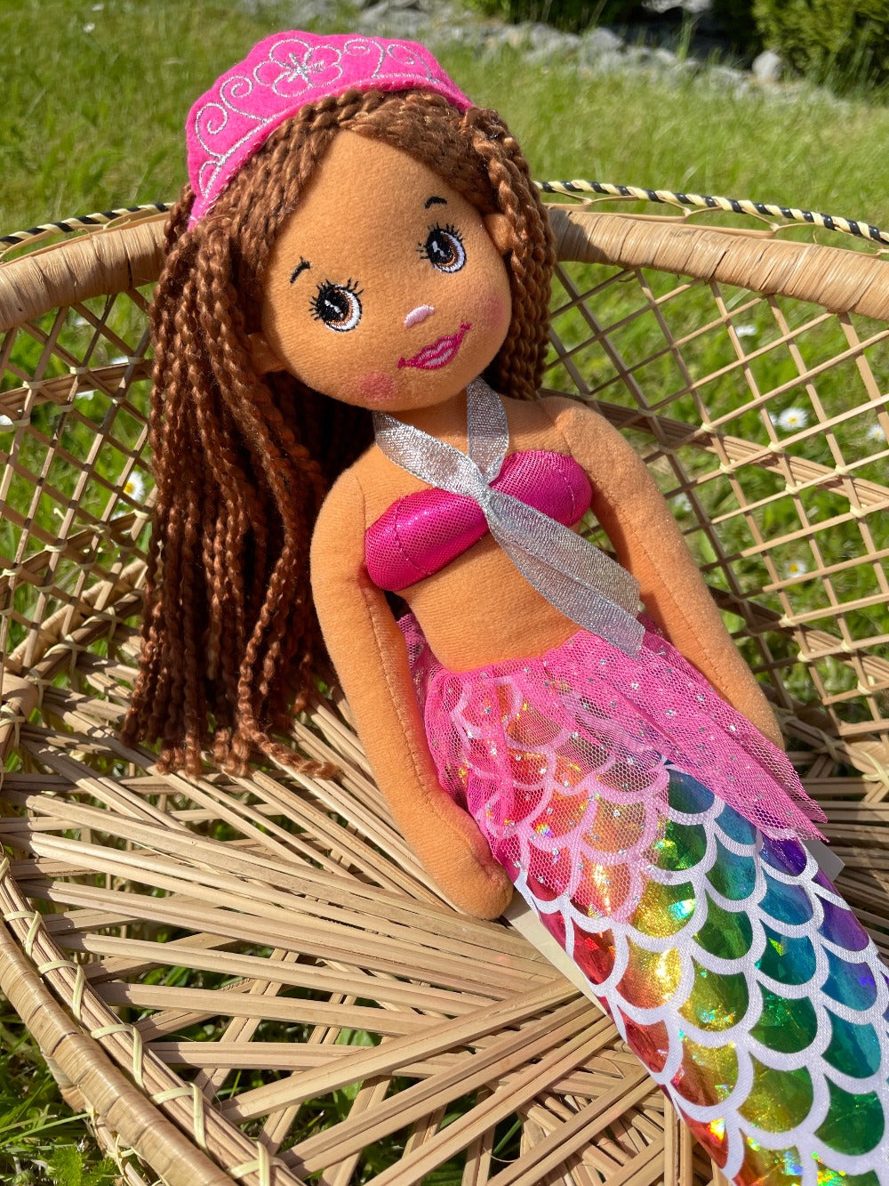 Sweety Toys 11919 peluche poupée douce sirène peluche princesse 45 cm couleurs arc-en-ciel