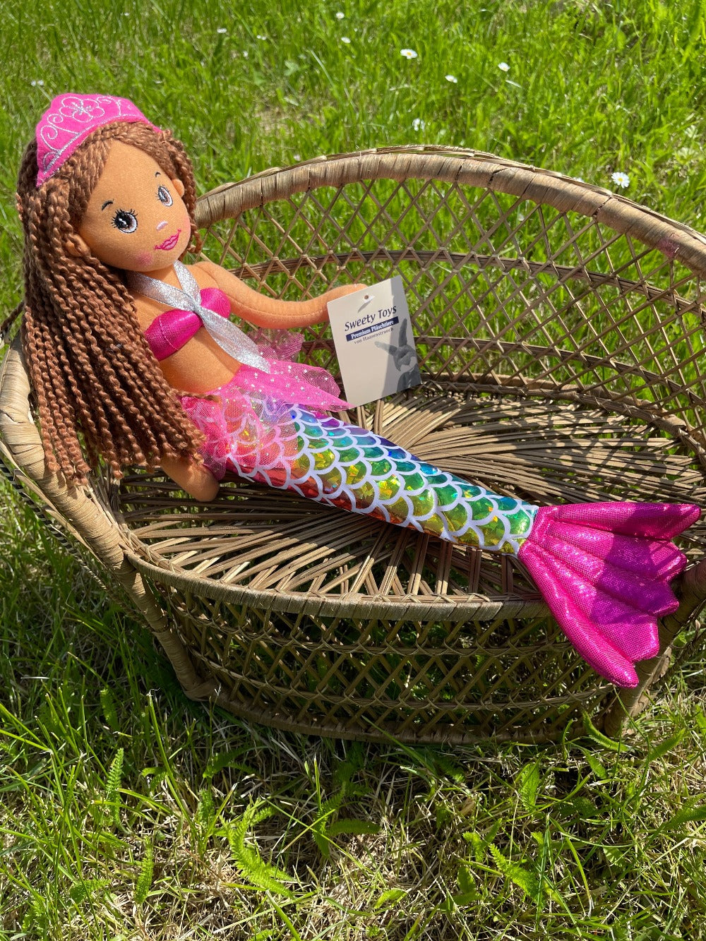 Sweety Toys 11919 peluche poupée douce sirène peluche princesse 45 cm couleurs arc-en-ciel