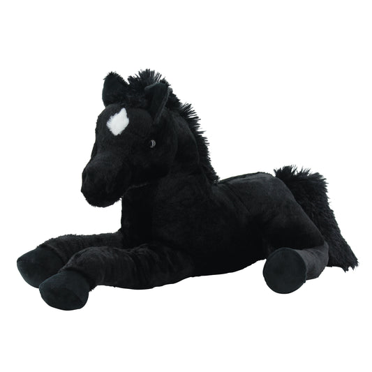 Sweety Toys 5185 Kuscheltier Pferd Fohlen schwarz Fohlen kuschelweich Plüschpferd liegend