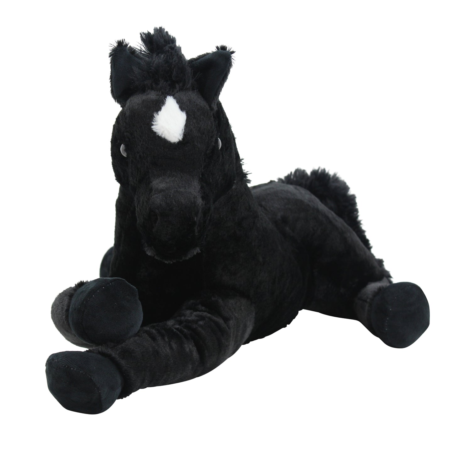 Sweety Toys 5185 Kuscheltier Pferd Fohlen schwarz Fohlen kuschelweich Plüschpferd liegend