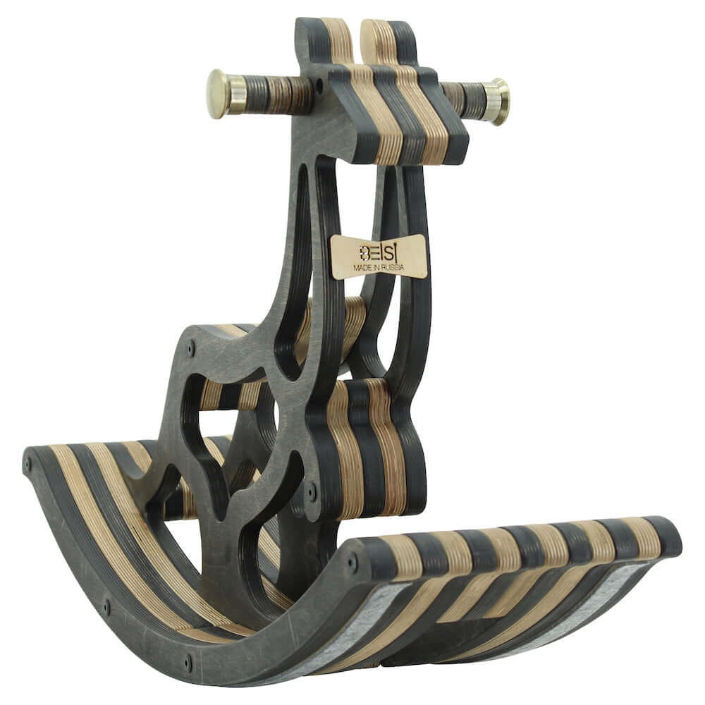 sweety toys 11209 schaukelpferd holz känguru keno dunkelbraun- hochwertiges designer schaukelpferd