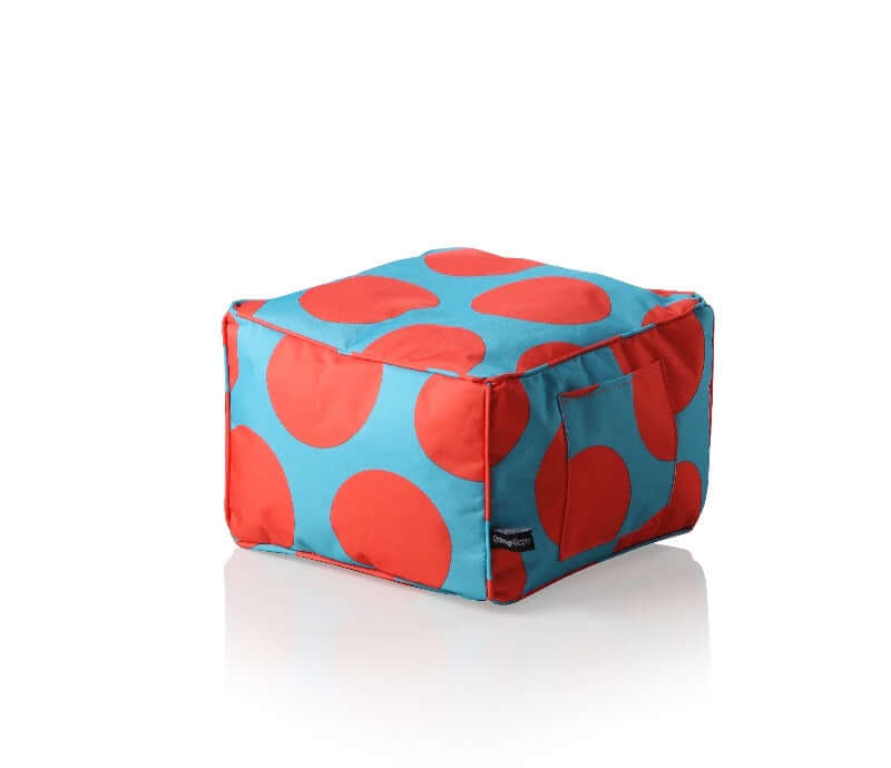 sweety toys 11537 hocker fusshocker türkis mit orangen punkten- indoor/outdoor-waterproof