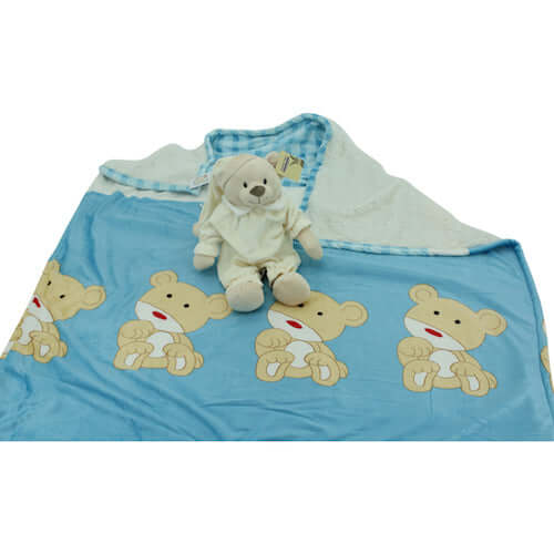 sweety toys 10424 baby geschenkset baby kuscheldecke set motiv bär mit teddy sleepy beige 50 cm