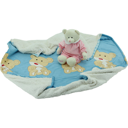sweety toys 10431 baby set - kuscheldecke mit teddybär betti rosa 50 cm