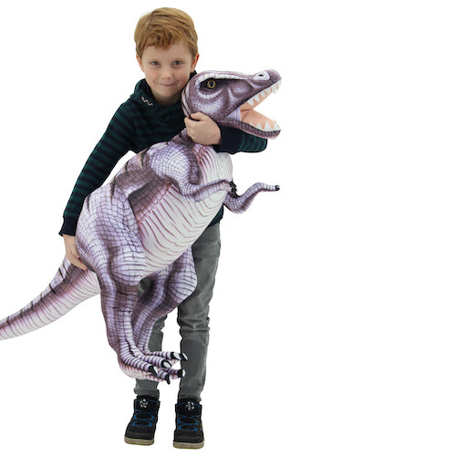 sweety toys 10943 xxl plüsch kuscheltier dinosaurier 128 cm grau-lila tyrannosaurus