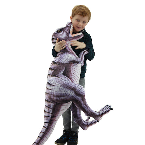 sweety toys 10943 xxl plüsch kuscheltier dinosaurier 128 cm grau-lila tyrannosaurus