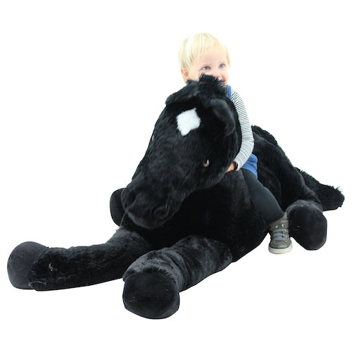 sweety toys 10998 xxl kuscheltier pferd plüschpferd liegend blacky 160 cm