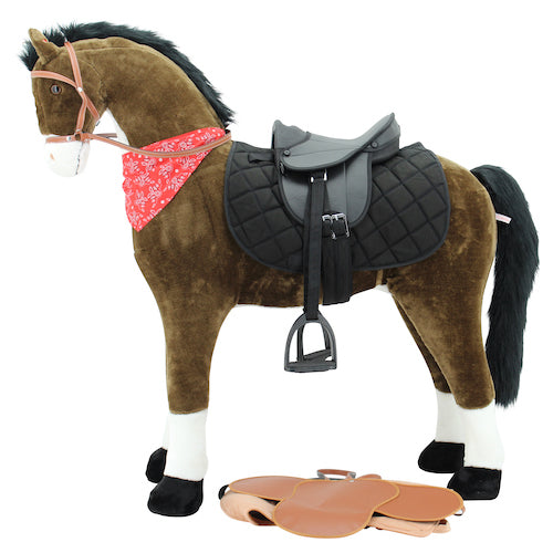 sweety toys 11087 plüsch-stehpferd reitpferd xxl 125 cm mit sattel