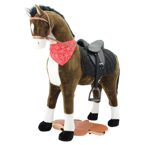 sweety toys 11087 plüsch-stehpferd reitpferd xxl 125 cm mit sattel