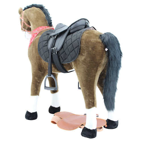 sweety toys 11087 plüsch-stehpferd reitpferd xxl 125 cm mit sattel