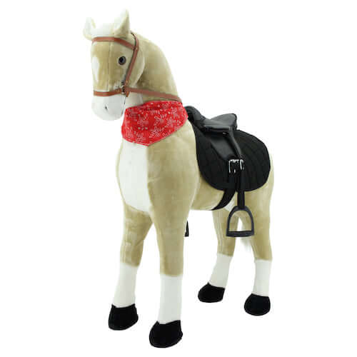 sweety toys 11117 plüsch-stehpferd reitpferd xxl kopfhöhe ca. 125 cm mit schwarzem sattel