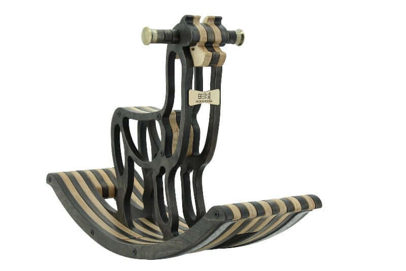 sweety toys 11186 schaukelpferd holz alpaka alpi dunkelbraun- hochwertiges designer schaukelpferd