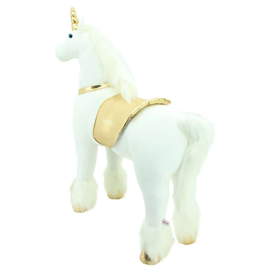 sweety toys 11315 plüsch stehpferd einhorn höhe 110 cm riesenpferd robustes, stabiles reitpferd stahlunterbau