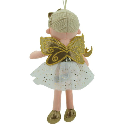 sweety toys geschenkset 11742 stoffpuppe softpuppe fee 30 cm gold mit geschenkdose, weihnachtsgeschenkdose geschenkidee geschenkset