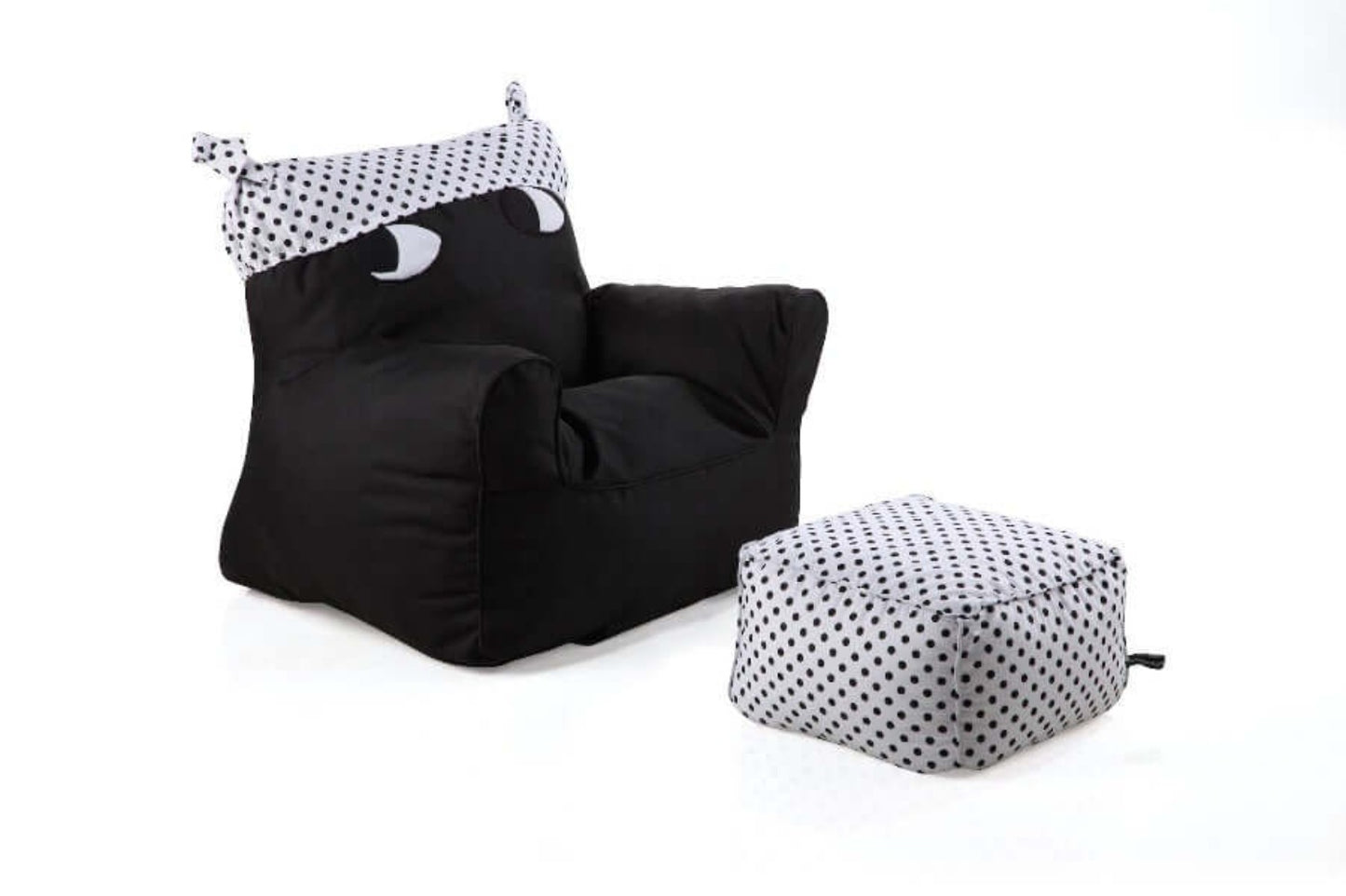 sweety toys 12176 kindersessel set mit hocker schwarz mit weissem hut-indoor/outdoor-waterproof