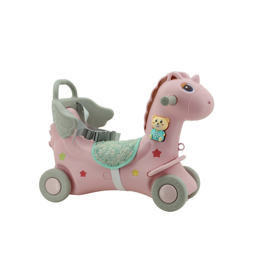 sweety toys 12688 rutscher einhorn wippe lauflernrad pegasus 3 in 1 spielzeug rosa