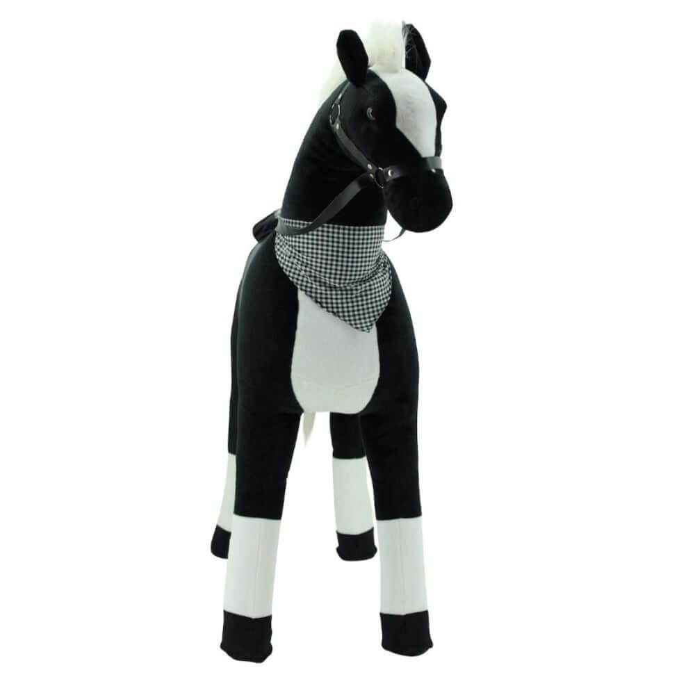 sweety toys 12893 plüsch stehpferd sicherheit ! stabiles robustes xxl riesenpferd höhe 125 cm pferd reitpferd mit stahlunterbau schwarz