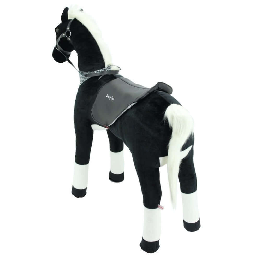 sweety toys 12893 plüsch stehpferd sicherheit ! stabiles robustes xxl riesenpferd höhe 125 cm pferd reitpferd mit stahlunterbau schwarz