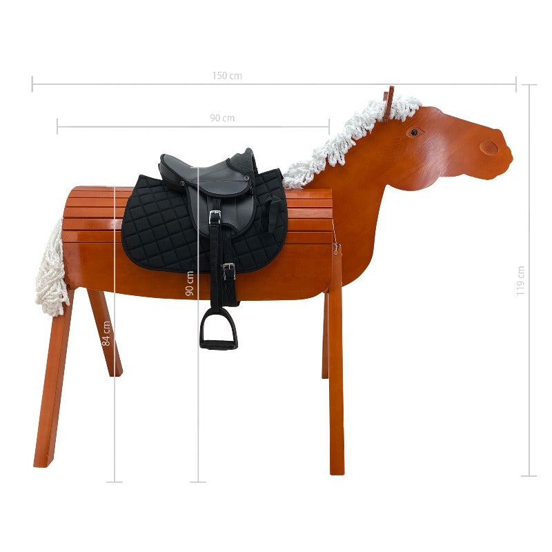 sweety toys 13227 outdoor gartenpferd holzpferd otto größe xl mit sattel schwarz