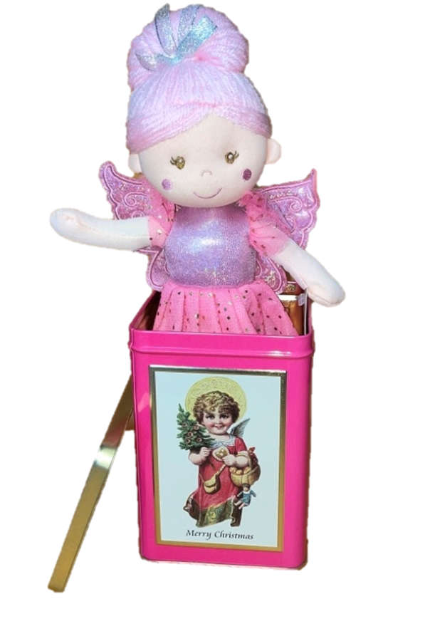 sweety toys geschenkset 13241 stoffpuppe softpuppe fee 30 cm rosa mit geschenkdose, weihnachtsgeschenkdose
