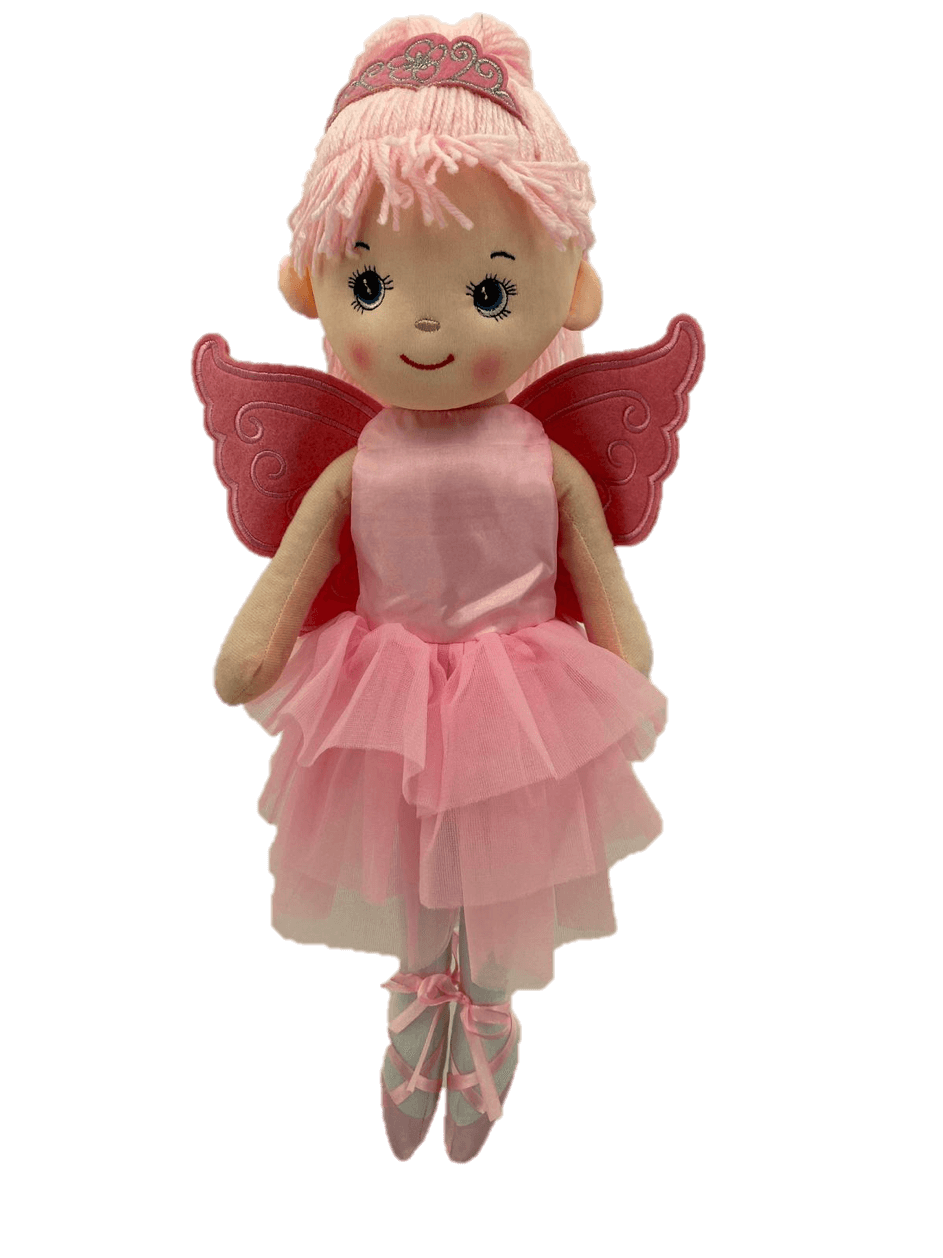 sweety toys 13289 stoffpuppe softpuppe ballerina fee plüschtier prinzessin 50 cm rosa mit krone