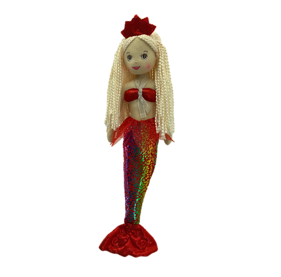 sweety toys 13357 stoffpuppe softpuppe meerjungfrau plüschtier prinzessin 45 cm rot