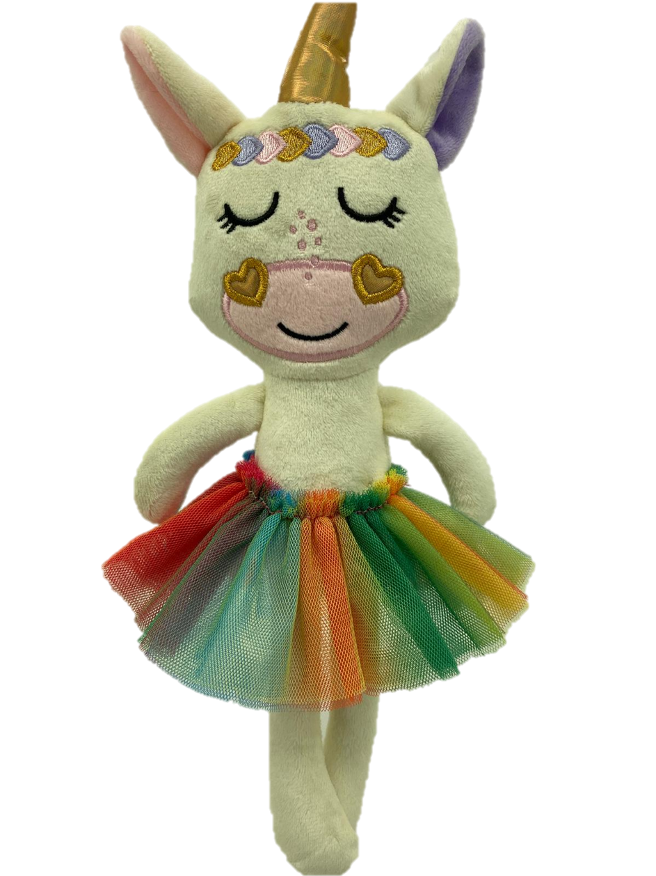 sweety toys geschenkset 13388 einhorn stoffpuppe softpuppe ballerina mit geschenkdose, weihnachtsgeschenkdose mit fee plüschtier prinzessin 30 cm