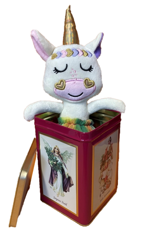sweety toys geschenkset 13388 einhorn stoffpuppe softpuppe ballerina mit geschenkdose, weihnachtsgeschenkdose mit fee plüschtier prinzessin 30 cm