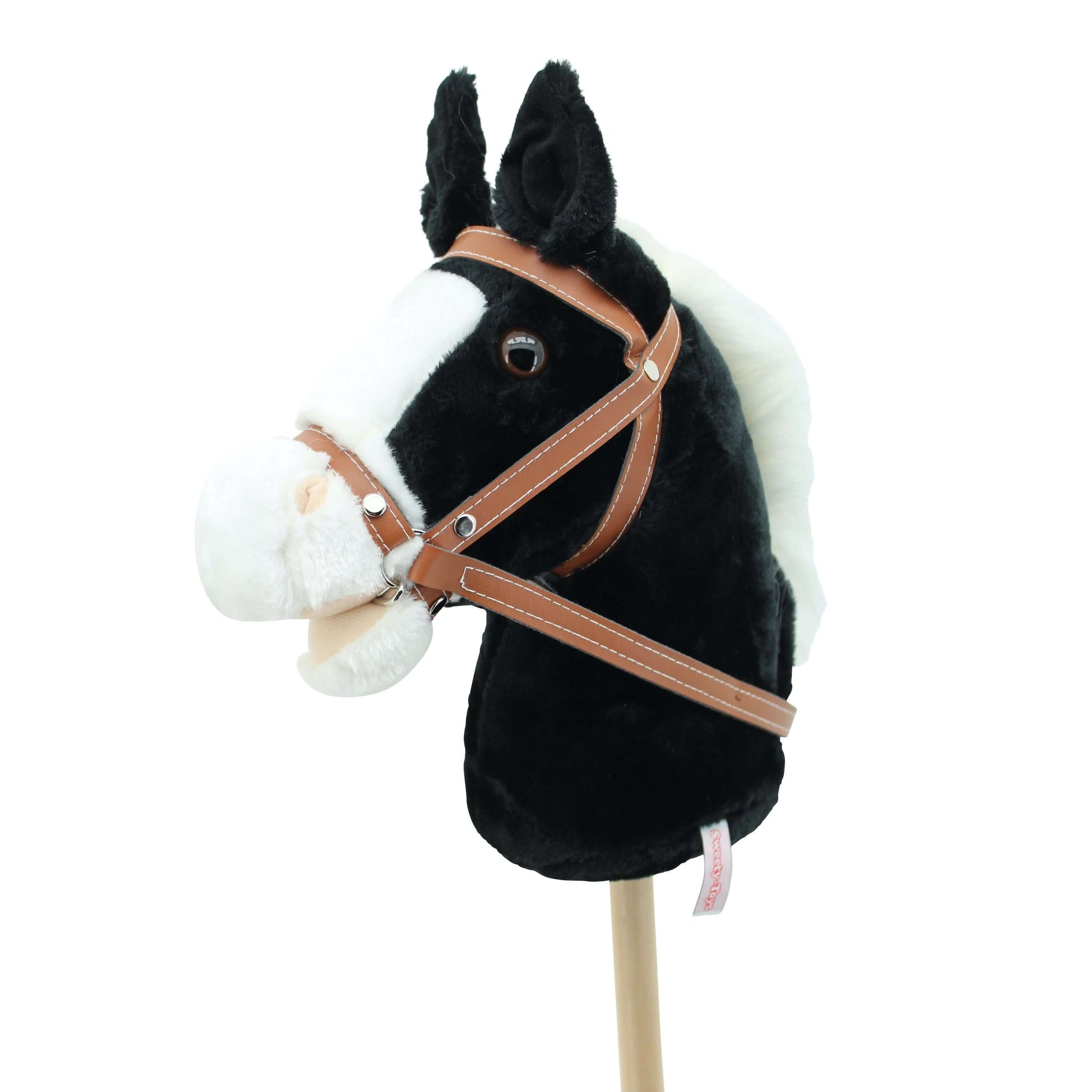 sweety toys 3723 steckenpferd schwarz inkl. soundfunktion ohne rollen & ohne haltegriffe - geeignet für hobby horsing turniere