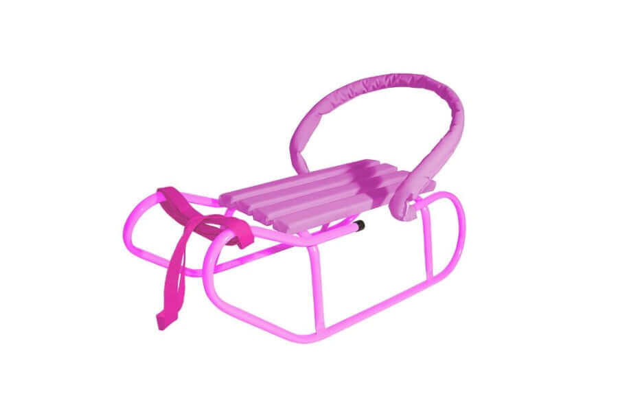sweety toys 3983 schlitten für kleinkinder und babys 75 cm mit rückenlehne in pink