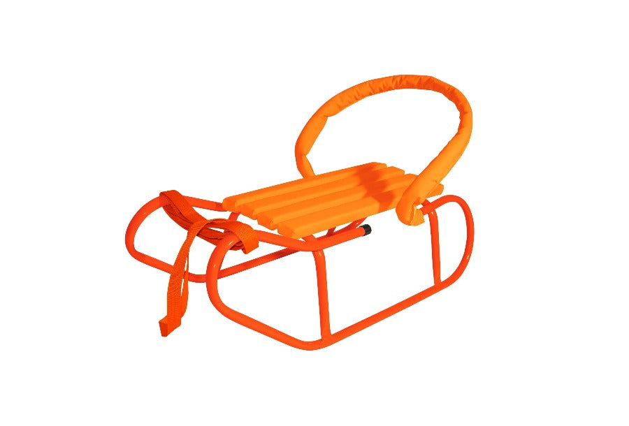 sweety toys 14200 schlitten für kleinkinder und babys 75 cm mit rückenlehne in orange