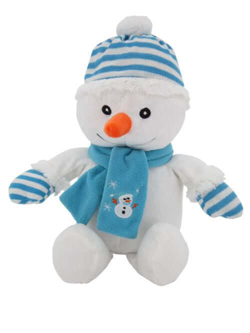 sweety toys 4720 schneemann weihnachtsmann 42 cm, supersüß mit bommelmütze und schal, verfügbar in rot oder blau -plüschbär teddy teddybär blau