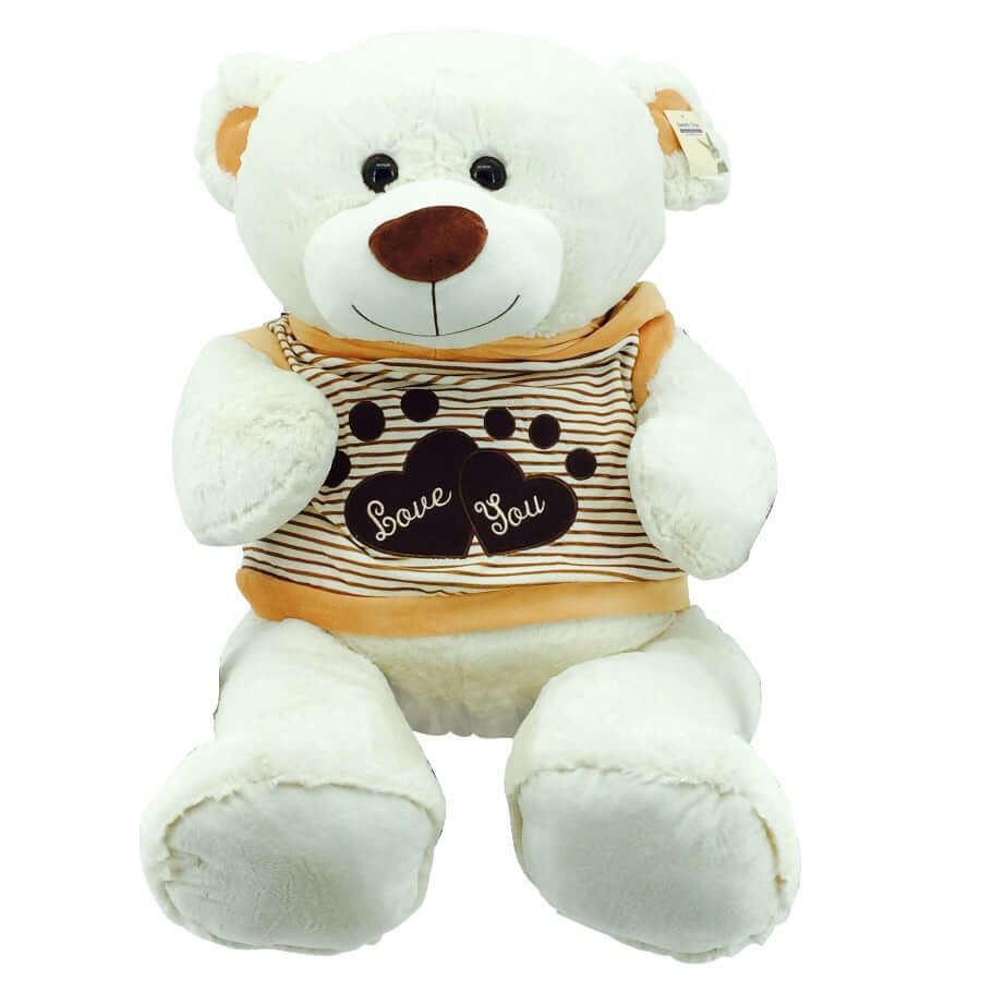 sweety-toys 5376 riesen teddybär 120 cm beige mit kapuzenpullover - kuscheltier teddy