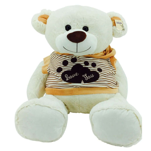 sweety-toys 5376 riesen teddybär 120 cm beige mit kapuzenpullover - kuscheltier teddy