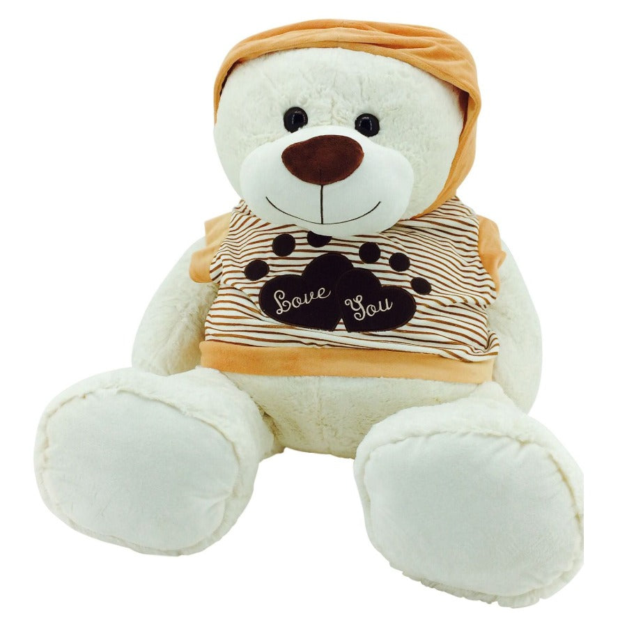 sweety-toys 5376 riesen teddybär 120 cm beige mit kapuzenpullover - kuscheltier teddy
