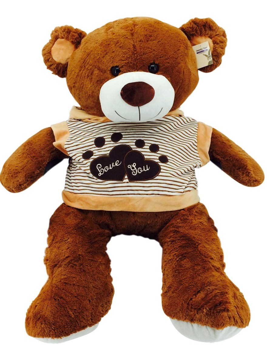 sweety toys 5383 kuschelbär riesen teddybär mit kapuzen 120 cm - teddy in braun mit pullover