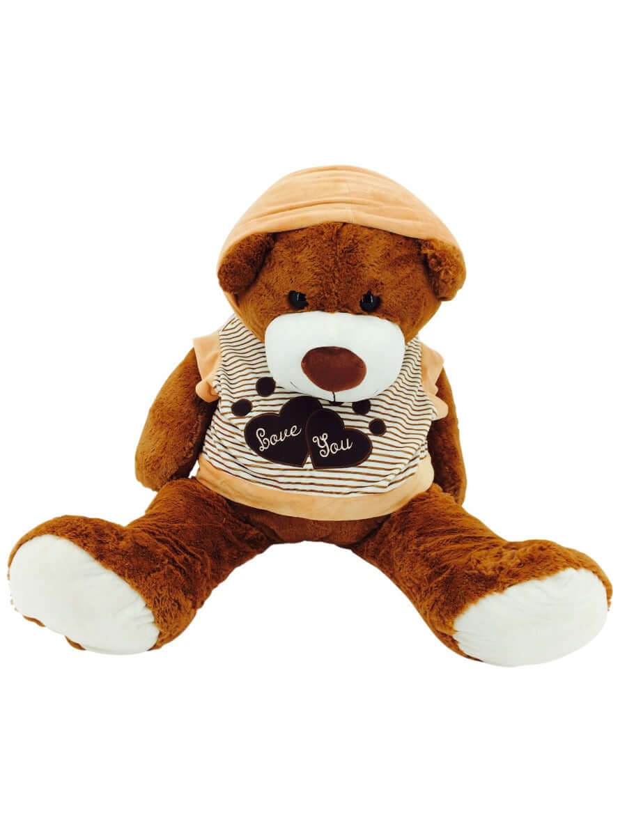 sweety toys 5383 kuschelbär riesen teddybär mit kapuzen 120 cm - teddy in braun mit pullover