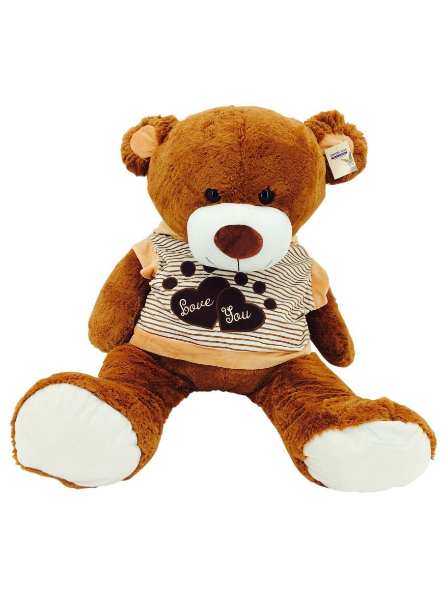 sweety toys 5383 kuschelbär riesen teddybär mit kapuzen 120 cm - teddy in braun mit pullover