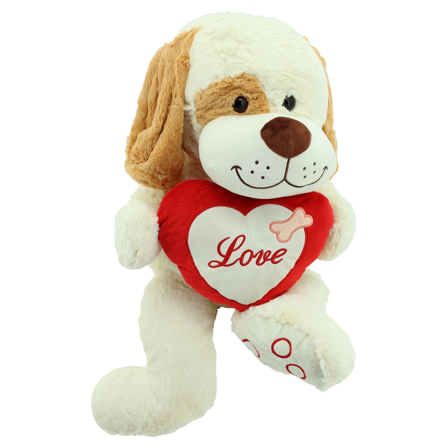 sweety toys 5390 'love' plüschhund in beige 90 cm mit herz, plüschbär aus premium qualität