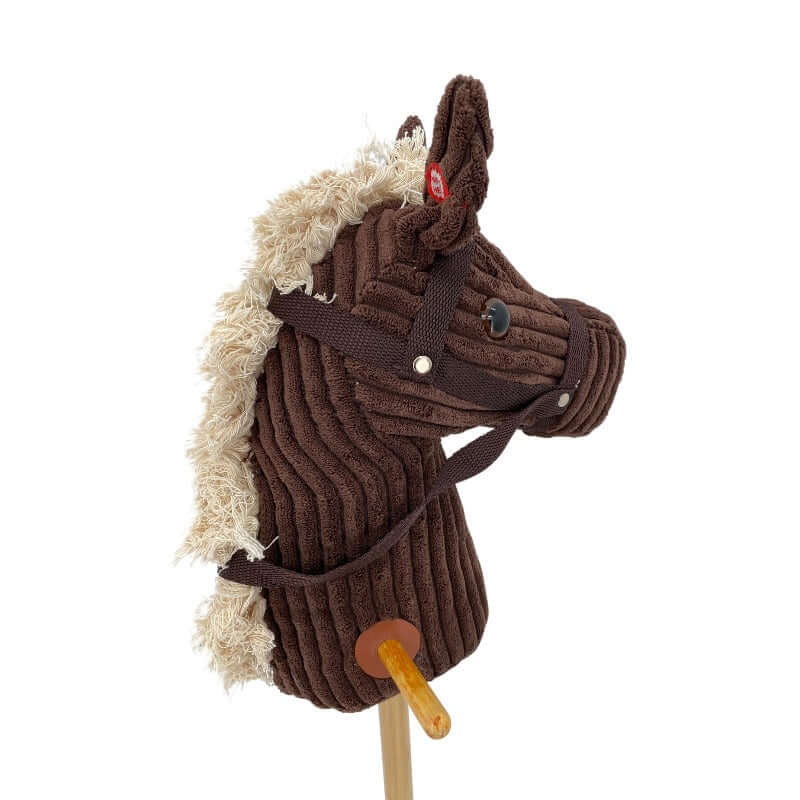 sweety-toys 6762 "brown sugar" cord cotton steckenpferd mit funktion gewieher und galoppgeräusch